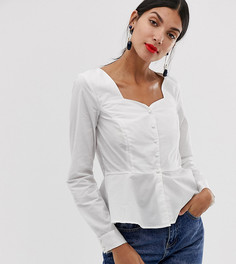 Рубашка с баской и квадратным вырезом Vero Moda Tall-Белый