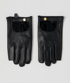 Кожаные перчатки для сенсорных экранов ASOS DESIGN-Черный