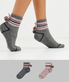 Розовые/кремовые мягкие носки с помпонами Penguin-Мульти