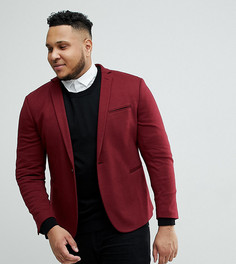 Бордовый трикотажный блейзер супероблегающего кроя ASOS DESIGN Plus-Красный