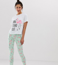 Пижама с леггинсами и надписью "born to stand out" ASOS DESIGN Tall-Мульти