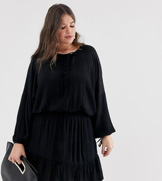 Платье мини с эластичной талией ASOS DESIGN Curve-Черный