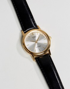 Черные часы с кожаным ремешком Casio MTP1095Q-7A-Черный