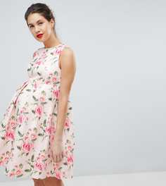 Жаккардовое платье с принтом Chi Chi London Maternity-Мульти