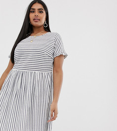 Свободное платье в полоску Vero Moda Curve-Мульти