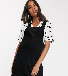Черное вельветовое платье-сарафан New Look Maternity-Черный