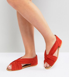 Летние замшевые туфли для широкой стопы ASOS JANEL-Красный