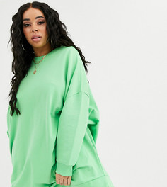 Трикотажное oversized-платье мини ASOS DESIGN Curve-Зеленый