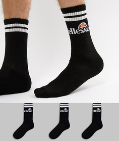 Набор из 3 пар черных носков ellesse Pullo-Черный