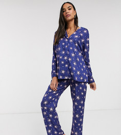 Пижама из 100% модала со звездным принтом ASOS DESIGN Maternity-Темно-синий