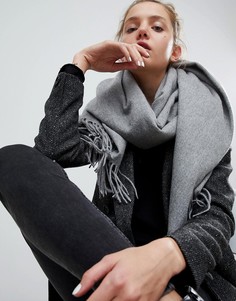 Oversize-шарф из овечьей шерсти с кисточками ASOS DESIGN-Серый