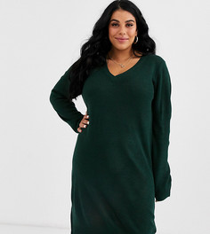 Платье-джемпер с V-образным вырезом Brave Soul Plus-Зеленый