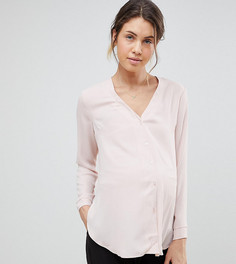 Блузка с длинными рукавами и V-образным вырезом ASOS DESIGN Maternity-Розовый