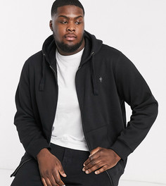 Худи черного цвета на молнии с логотипом French Connection Essentials Plus-Черный