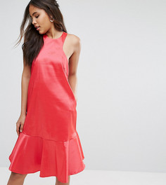 Платье миди с американской проймой и баской Y.A.S Studio Tall-Розовый