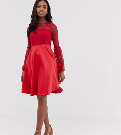 Красное платье мини с кружевным топом Y.A.S Tall-Красный