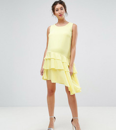 Платье мини с асимметричной оборкой Queen Bee Maternity-Желтый