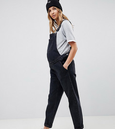 Выбеленный черный джинсовый комбинезон ASOS DESIGN Maternity