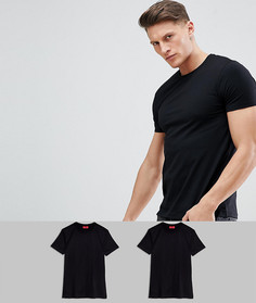 Комплект из 2 черных футболок HUGO-Черный цвет