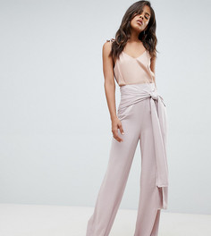 Широкие брюки с поясом ASOS DESIGN Tall-Розовый