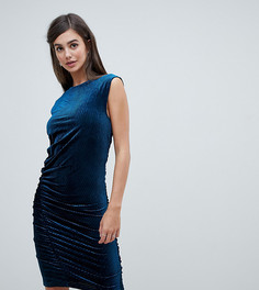 Бархатное велюровое платье Y.A.S Tall-Синий