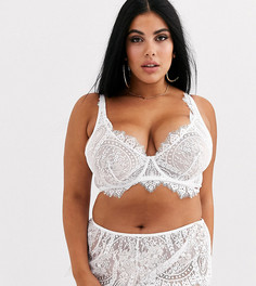 Белый кружевной бюстгальтер Figleaves Curve Adore