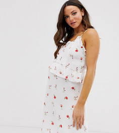 Свободное платье с цветочным принтом Wild Honey Maternity-Белый