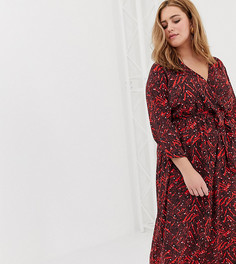 Платье миди с запахом Vero Moda Curve-Темно-синий