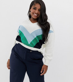 Джемпер в стиле колор блок Vero Moda Curve-Мульти