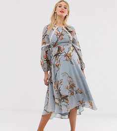 Платье миди с длинными рукавами и цветочным кружевом Hope & Ivy Maternity-Мульти