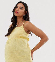 Желтый топ на бретелях с квадратным вырезом New Look Maternity