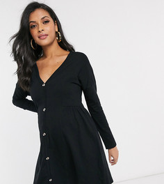 Черное свободное платье на пуговицах ASOS DESIGN Maternity-Черный