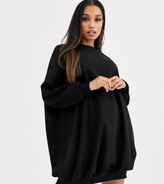 Платье-свитшот в стиле oversized ASOS DESIGN Petite-Черный