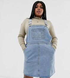 Голубой джинсовый сарафан ASOS DESIGN Curve-Синий