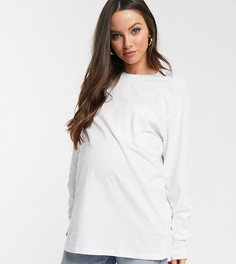 Белая oversize-футболка с карманами ASOS DESIGN Maternity-Белый
