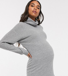 Серая туника с высоким воротником New Look Maternity-Серый
