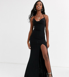 Черное платье макси с разрезом Missguided Tall-Черный