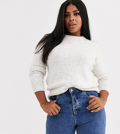 Пушистый джемпер в крапинку Vero Moda Curve-Бежевый