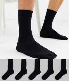 Набор из 5 пар черных носков New Look-Черный цвет