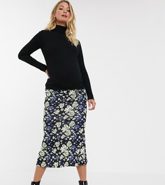 Трикотажная юбка-комбинация с цветочным принтом ASOS DESIGN Maternity-Мульти