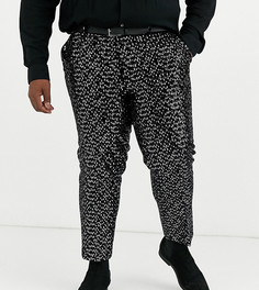 Черные узкие строгие брюки укороченного кроя с пайетками ASOS DESIGN Plus-Черный