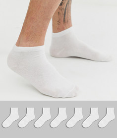 7 пар белых спортивных носков Only & Sons-Белый