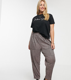 Жаккардовые брюки-галифе в клетку ASOS DESIGN Curve-Мульти