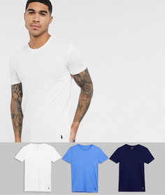 Набор из 3 футболок темно-синего/синего/белого цвета Polo Ralph Lauren-Темно-синий