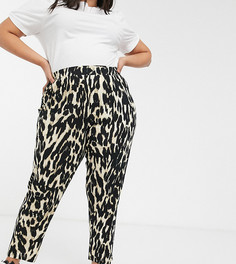 Брюки галифе с размытым звериным принтом ASOS DESIGN Curve-Мульти