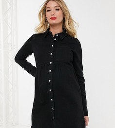 Черное джинсовое платье-рубашка ASOS DESIGN Maternity-Черный
