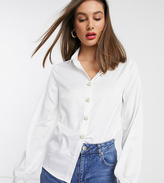 Блузка цвета слоновой кости с перламутровыми пуговицами Fashion Union Tall-Белый
