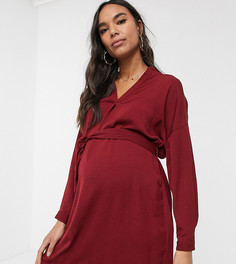 Бордовая туника с поясом New Look Maternity-Красный