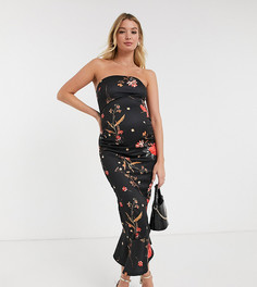 Платье-бандо мини с оборками True Violet Maternity-Мульти