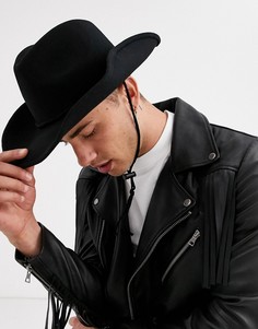 Черная шляпа в ковбойском стиле ASOS DESIGN-Черный